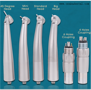 Handpiece dentaire à grande vitesse optique de fibre avec l'accouplement de 4 trous ou de 6 trous