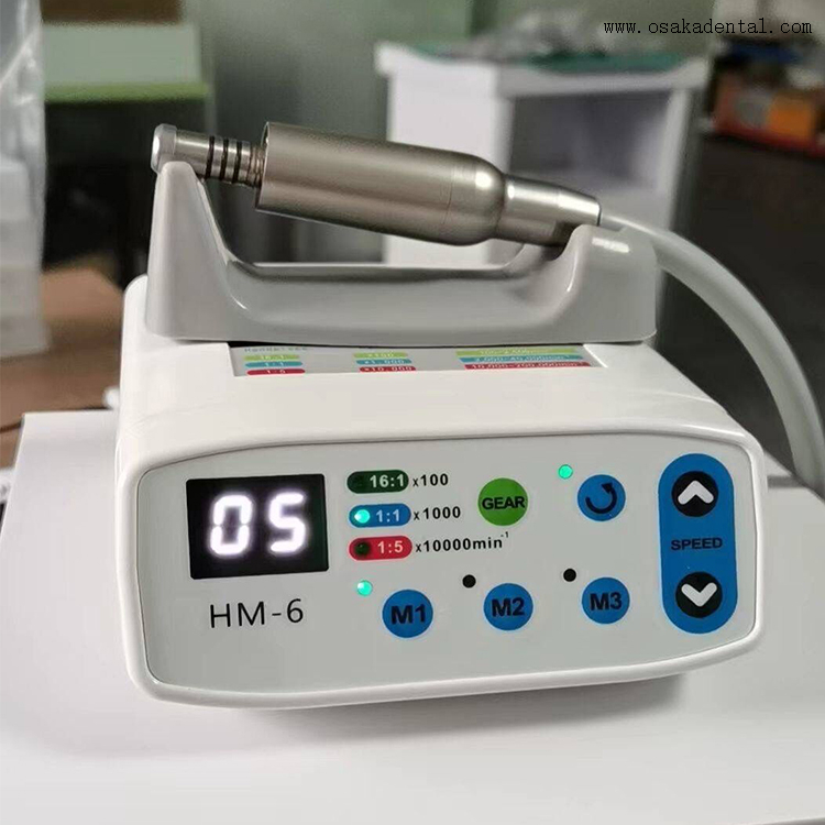 Moteur électrique dentaire sans balais à bouton poussoir