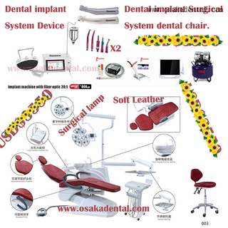 Unité d'implant dentaire pour utilisation en clinique Fauteuil d'implant dentaire avec option complète pour utilisation en clinique dentaire
