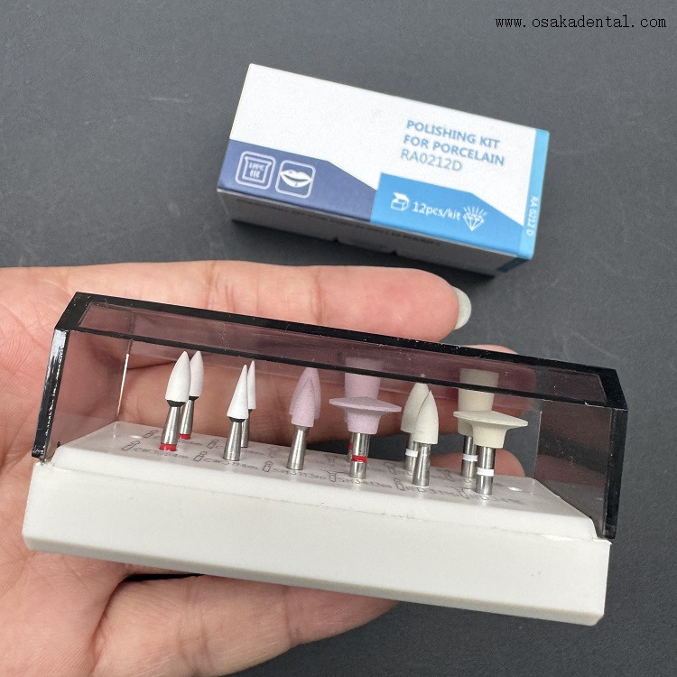 Kit de polissage dentaire pour porcelaine (RA) 12 pièces/kit 0212D 