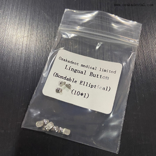 Bouton lingual orthodontique dentaire elliptique collable