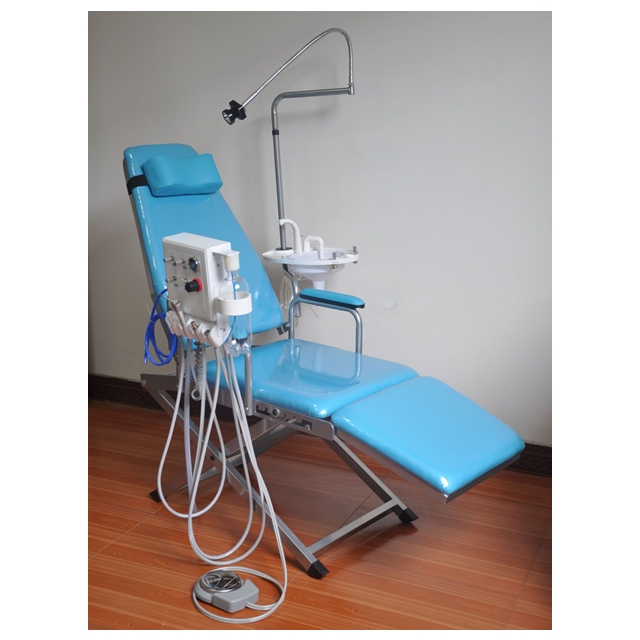 Chaise dentaire portable avec unité de traitement et lampe à LED