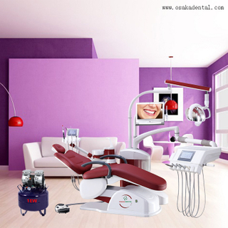 Chaise dentaire élégante élevée pour la couleur rouge de clinique dentaire de haute qualité