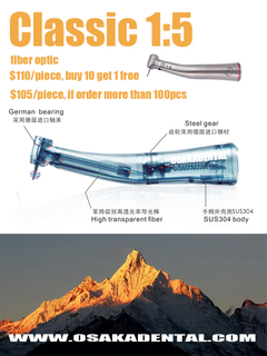Contre-angle dentaire rouge 1:5, contre-angle croissant