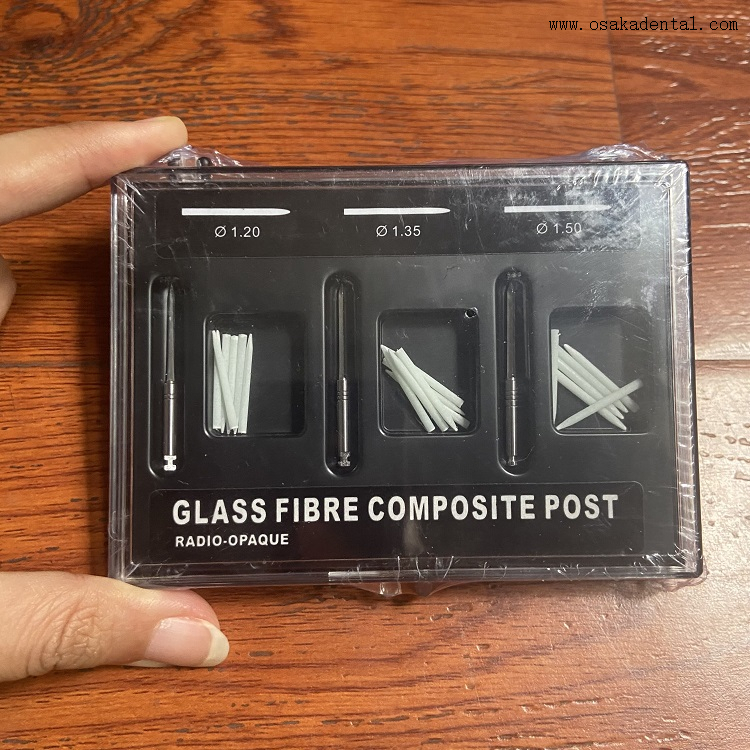 Poste dentaire Composite en Fiber de verre, 18 pièces + 3 forets OSA-S006A