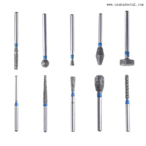 Fraises diamantées pour pièces à main dentaires à grande vitesse