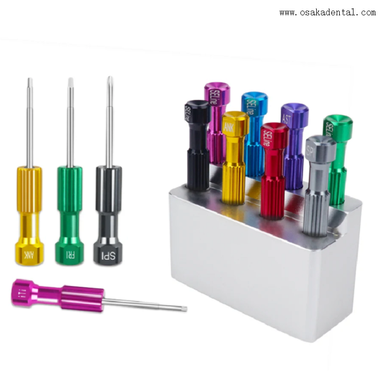 Tournevis pour implants dentaires colorés