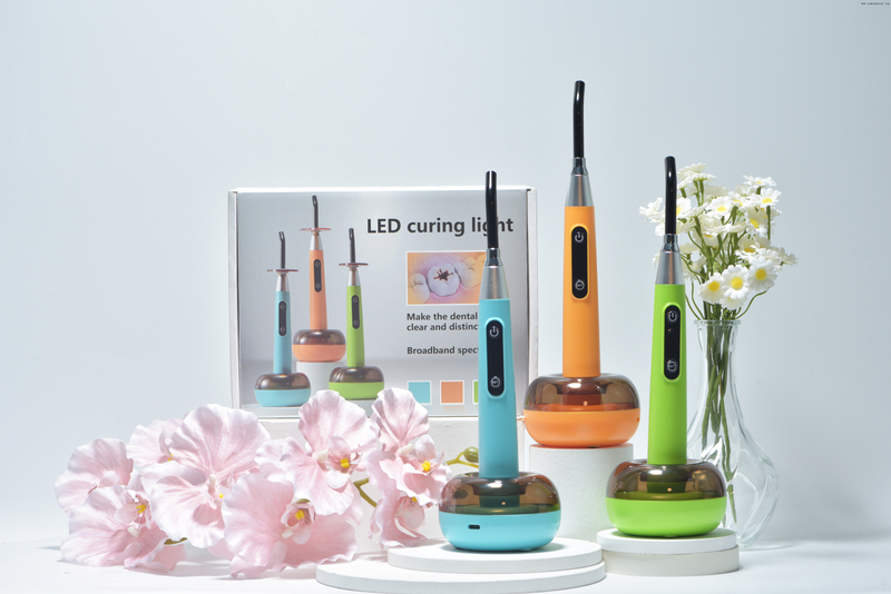 Lampe à polymériser dentaire arc-en-ciel colorée avec fonction de détection des caries