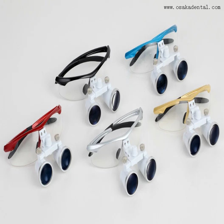 Loupes dentaires 3,5X à cadre en plastique colorisé