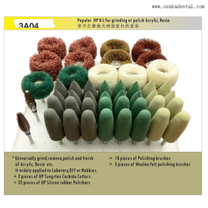 Kit de fraises diamantées dentaires Kit HP populaire pour le meulage ou le polissage de l'acrylique et de la résine