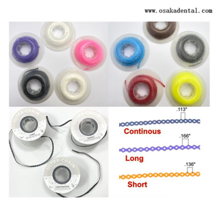 Chaîne de puissance élastique orthodontique colorée