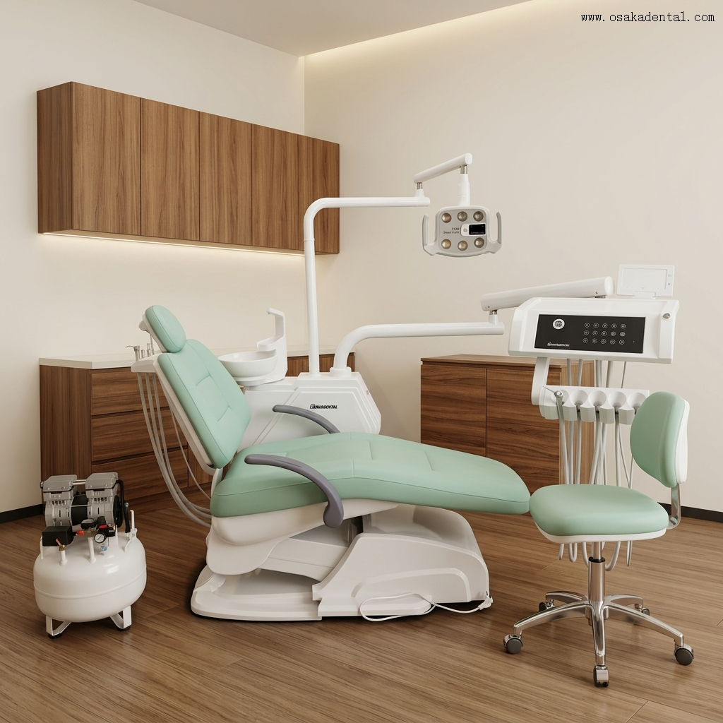 Fauteuil dentaire haut de gamme avec plateau à instruments à écran tactile