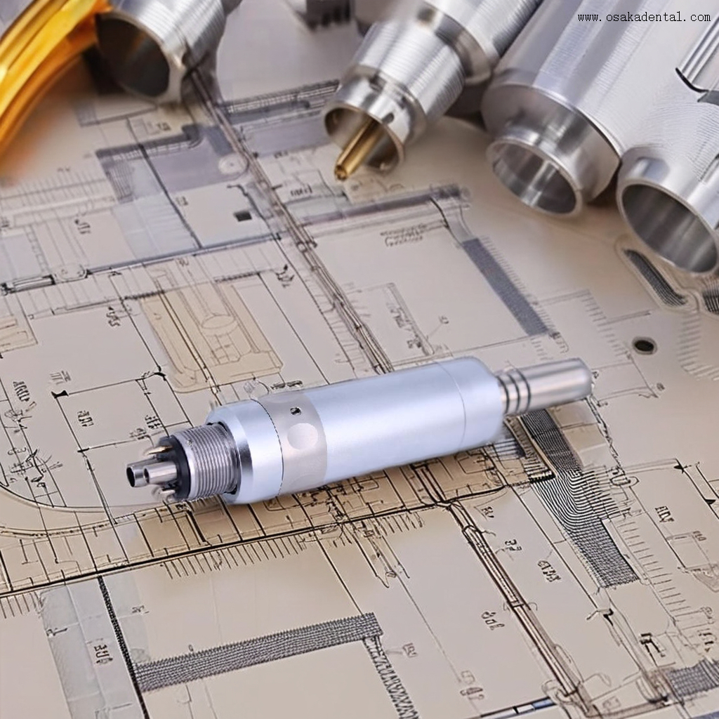 Moteur pneumatique dentaire avec fibre optique 6 trous