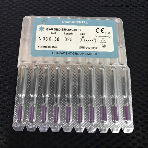 Fichiers endodontiques dentaires, broches barbelées pour le nettoyage du canal radiculaire