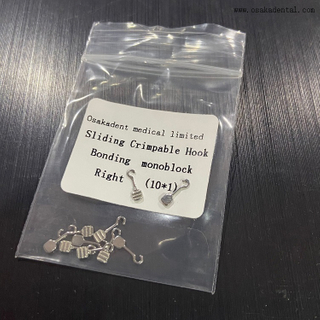 Monobloc de liaison à crochet coulissant orthodontique dentaire, sertissable, droit