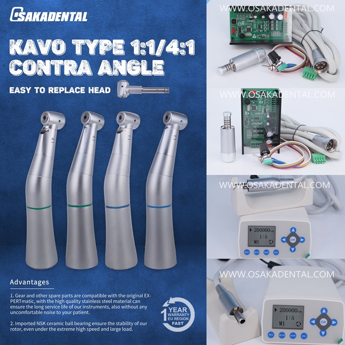 Nouvelle pièce à main dentaire à contre-angle avec led ou non led