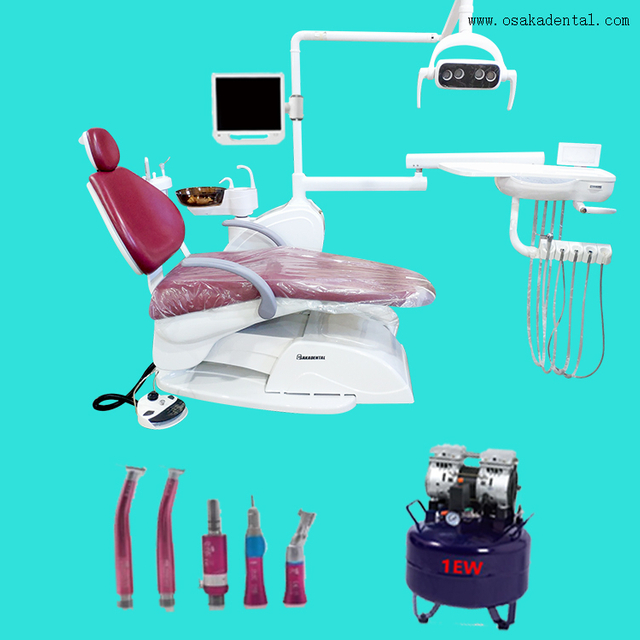 Fauteuil dentaire avec caméra orale et moniteur 17 pouces et pièce à main dentaire