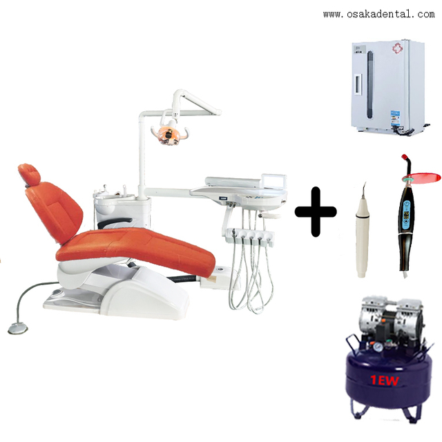 Fauteuil dentaire avec armoire UV et compresseur d'air dentaire/unité dentaire avec armoire dentaire stérilisée aux UV et compresseur d'air dentaire