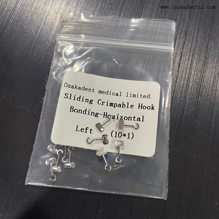 Collage de crochet à sertir coulissant orthodontique dentaire-horizontal
