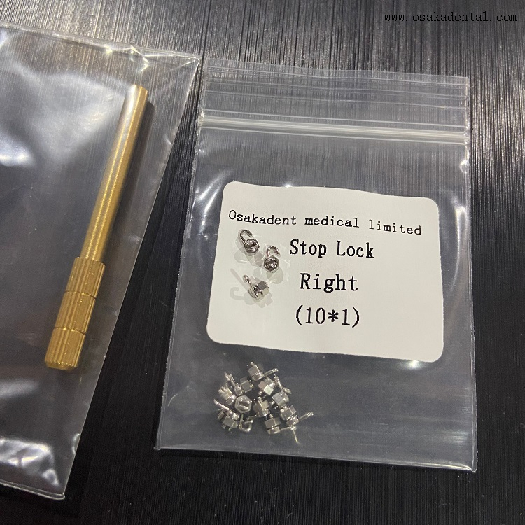 Verrouillage d'arrêt orthodontique dentaire gauche + droite