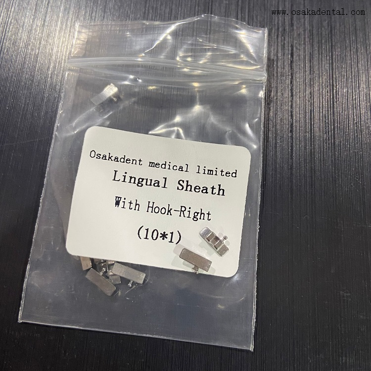 Gaine linguale orthodontique dentaire avec crochet droit