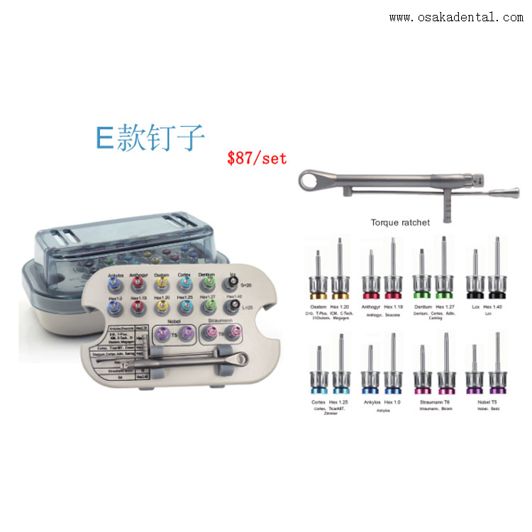 Kits d'outils de moteur d'implant dentaire de Type E kits d'outils de restauration d'implant dentaire