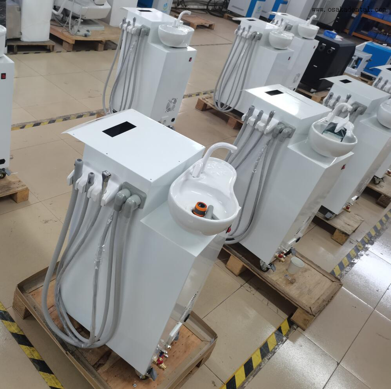 Chariot mobile pour clinique dentaire avec crachoir et pièce à main