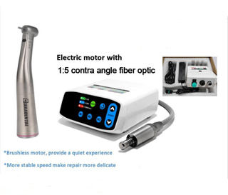 Moteur électrique dentaire sans fraise avec pièce à main contre-angle rouge