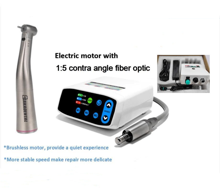 Moteur électrique dentaire sans fraise avec contre-angle