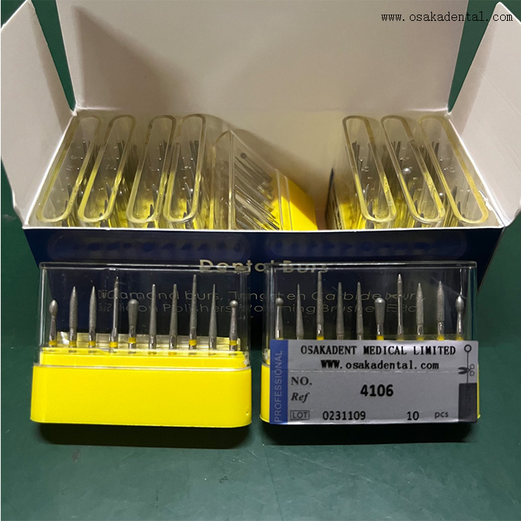 Fraises diamantées pour pièces à main dentaires à grande vitesse