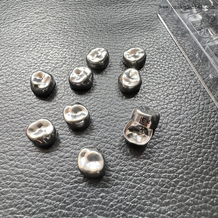 Couronne dentaire pour enfants en acier inoxydable, 10 pièces/paquet