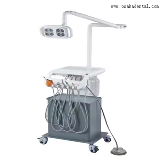 Unité dentaire portable avec compresseur et lampe LED à 8 ampoules