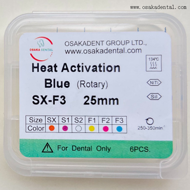 Grands dossiers endodontiques coniques bleus thermiquement activés pour l'endodontie dentaire