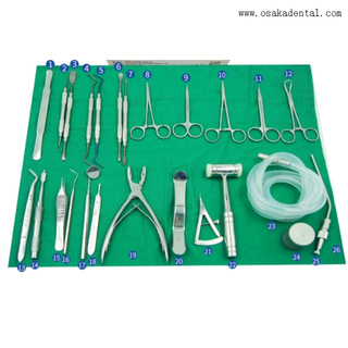 Instrument dentaire pour implant dentaire, ensemble de 26 pièces