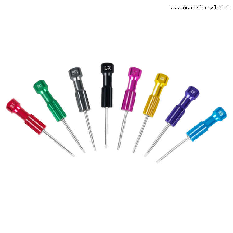 Tournevis pour implants dentaires colorés