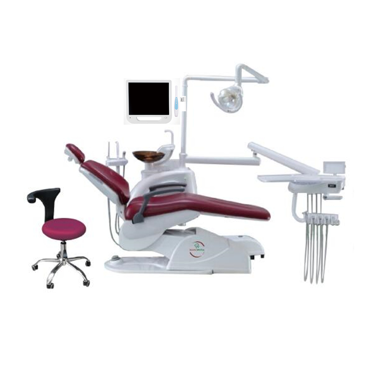 Une unité dentaire confortable et bon prix et une chaise dentaire avec lampe à LED ou ampoule halogène