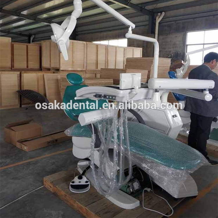 Unité dentaire de haute qualité / fauteuil dentaire avec lampe à 6 LED et 3 mémoires