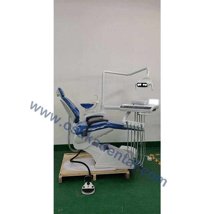 Fauteuil dentaire avec plateau tactile et plateau assistant bouton tactile avec lampe LED avec détartreur et lampe à polymériser