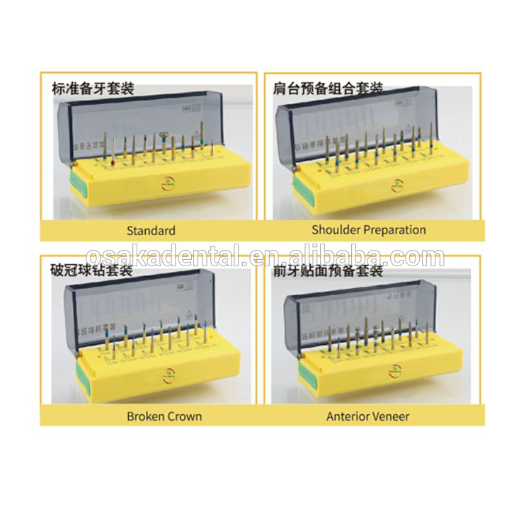 Un kit de fraise diamantée dentaire de taille différente